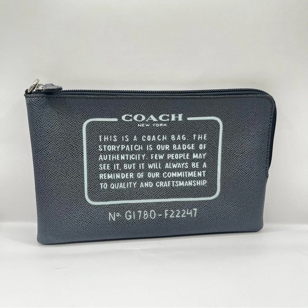 Coach Black Canvas Zip Pouch with Contrast Print - Picture 2 of 3
